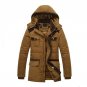 Winter Jacket Men Thicken Warm Outwear Overcoat Plus Velvet Cotton Long Coats Mens Hat Detachable Ja