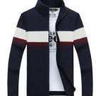 New Brand Clothing Winter Sweater Men Striped Cotton Stand Collar Cardigan Men Sweater Coat 70wy