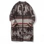 Winter autumn men trench coat thicken knitted cardigan long outwear male fashion pattern woolen caus