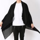 Newest Avant-garde Edge Mens Designer Shawl Collar Long Sleeve  Loose Thin Jacket Cardigan Mens Coat