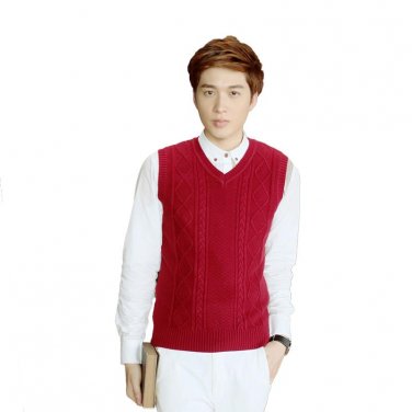 Brand Clothing Men Solid Pullover Sweaters Vest Knitwear Casual Male Fashion Slim Knitted Sweater Ve