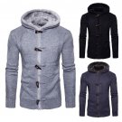 New Fashion Men Autumn Winter Solid Hooded Cardigan Coat Casual Knitting Sweater Coats Long Sleeve H