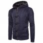 New Fashion Men Autumn Winter Solid Hooded Cardigan Coat Casual Knitting Sweater Coats Long Sleeve H