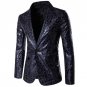 Fashion Chic Jacket Men One Button Suit Coat 2017 Casual Slim Fit Leopard Printed Male Party Stage W