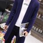 New 2016 Long Style Jacket Men Turn-down Collar Solid Autumn Knitted Coat Male Fashion Slim Open Sti
