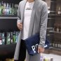 New 2016 Long Style Jacket Men Turn-down Collar Solid Autumn Knitted Coat Male Fashion Slim Open Sti
