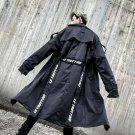 Superb Men\'s Hooded Medium-long Trench Coat Autumn with Printed Belt Fashion Single-breasted Coats 