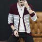 New 2017 Casaul Men Sweater Patchwork Striped Cardigan Coat Male Soft V Neck Slim Fit Mens Knitted S