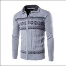 European Style Autumn Winter New Men\'s Casual Cardigan Zipper Sweater Patchwork Personality Fashion