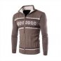 European Style Autumn Winter New Men\'s Casual Cardigan Zipper Sweater Patchwork Personality Fashion