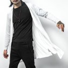 Men Long Knitted Cardigan Trench Coat Fashion Casual Male Slim Fit Long Sleeve Thin Trench Jacket Ou
