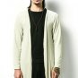 Men Long Knitted Cardigan Trench Coat Fashion Casual Male Slim Fit Long Sleeve Thin Trench Jacket Ou