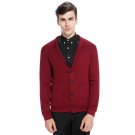 Red Men\'s Sweater 2017 Autumn Long Sleeve Mens Cardigans Coat Slim Fit Knitted Cardignas For Man Ca