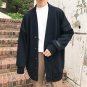 Solid Color Knit Cardigan Jacket Men Women Casual Loose Thicken Sweater Coat Male Knitwear Overcoat