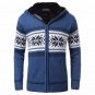 Free shipping Men 2017 Fleece Hooded Knitting Sweaters Christmas Snowflake Thick Zipper Cardigans Ho