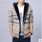 Free shipping Men 2017 Fleece Hooded Knitting Sweaters Christmas Snowflake Thick Zipper Cardigans Ho