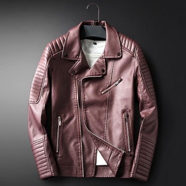 New Autumn leather jackets Men Top quality zipper decoration fashion motorcycle leather jackets coat