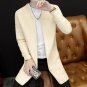 New 2017 Autumn Winter Men Long Sweater Cardigan Pockets Knitted Sweater Coat Male Slim Fit Open Sti