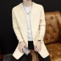 New 2017 Autumn Winter Men Long Sweater Cardigan Pockets Knitted Sweater Coat Male Slim Fit Open Sti