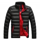 Winter Men Warm Down Coat Long Sleeve Stand Collar Soft Warm Jacket Casual Zipper Windproof Slim Par