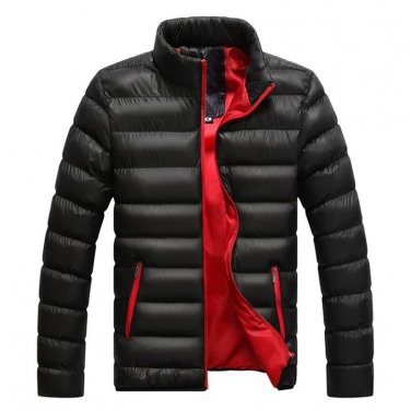 Winter Men Warm Down Coat Long Sleeve Stand Collar Soft Warm Jacket Casual Zipper Windproof Slim Par