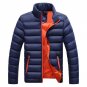 Winter Men Warm Down Coat Long Sleeve Stand Collar Soft Warm Jacket Casual Zipper Windproof Slim Par