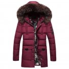 Men\'s winter warm hooded fur parka men\'s warm jacket and coat middle long thick fur parkas hombre 