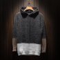 Autumn and winter Knitted hooded Jacket coat men patchwork Hooded sweater stitching male warm sweate