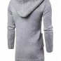 Gresanhevic New Mens Long Sleeve Hooded One Button Casual Knitted Trench Coat Jumper Sweater