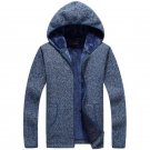 New Men Leisure Fashion Cardigan Fall Winter Plus Velvet Thickening Hooded Cardigan Sweater Warm kni