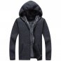 New Men Leisure Fashion Cardigan Fall Winter Plus Velvet Thickening Hooded Cardigan Sweater Warm kni