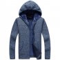 New Men Leisure Fashion Cardigan Fall Winter Plus Velvet Thickening Hooded Cardigan Sweater Warm kni