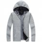 New Men Leisure Fashion Cardigan Fall Winter Plus Velvet Thickening Hooded Cardigan Sweater Warm kni