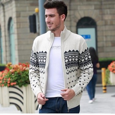 Hot!Men\'s Knitted Sweaters Cardigans Collar Winter Wool Sweater Fashion Cardigans Male Sweaters Coa