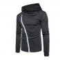 HOT 2017 Autumn Winteroutfit men heap inclined zipper render thin coat Hooded casual long sleeve T-s