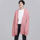 Men Sweater Cardigan Coat Male Fashion Casual Pink Black Blue Brown Loose Long Sleeve Knitted Sweate