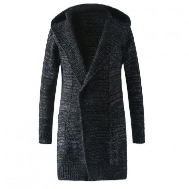 Male long windbreaker coat sweater cardigan