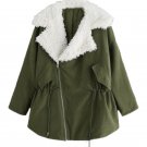Winter Warm Parka Women New Padded Puffer Jacket Coat Velvet Collar Lapel Fleece Lined Parkas Outerw