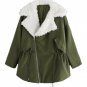 Winter Warm Parka Women New Padded Puffer Jacket Coat Velvet Collar Lapel Fleece Lined Parkas Outerw