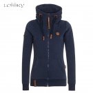 LOSSKY New Autumn Winter 2017 Hooded Basic Jackets Women Plus Velvet Coats Fashion Personality Casac