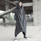 TWOTWINSTYLE Hooded Irregular Long Trench Coat With Velvet Women Autumn Winter Big Size Loose Women\