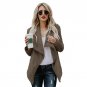 Women Jacket Winter Autumn Double Velvet Turn Down Collar Basic Coat Long Sleeve Outwear Long Sleeve