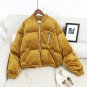 Velvet Padded Women Stand Collar Short Warm Bread Thick Jacket Coat Students Long Sleeve Zipper Wint