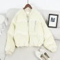 Velvet Padded Women Stand Collar Short Warm Bread Thick Jacket Coat Students Long Sleeve Zipper Wint