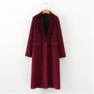 Vintage Coat Long Velvet Coat Winter  New Solid Turn-down Collar Women Thick Cotton-Padded jackets A