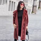 Vintage Thick Woolen Trench Coat Female Women\'s Windbreaker Long Sleeve Loose Big Size Winter Women