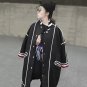Winter Velvet Thick Black Trench Coat For Women Windbreaker Loose Big Size Two Wear Overcoat Clothes