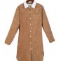 New Women Autumn Winter Corduroy Thicker Plus Velvet Long Sleeves Thicker Bottom Shirts Long Coats M