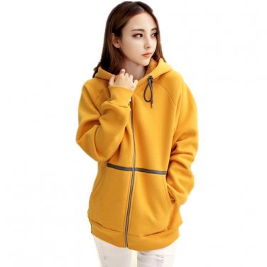 Plus Velvet Sweatshirt Autumn Winter Hoodies Women Hoodie Jacket Zipper Oversized Coat Sweatshirt Wo