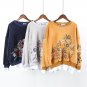 Autumn Winter New Student Pullovers Shirt Women Loose All-match Embroidery Stitching False Two Piece